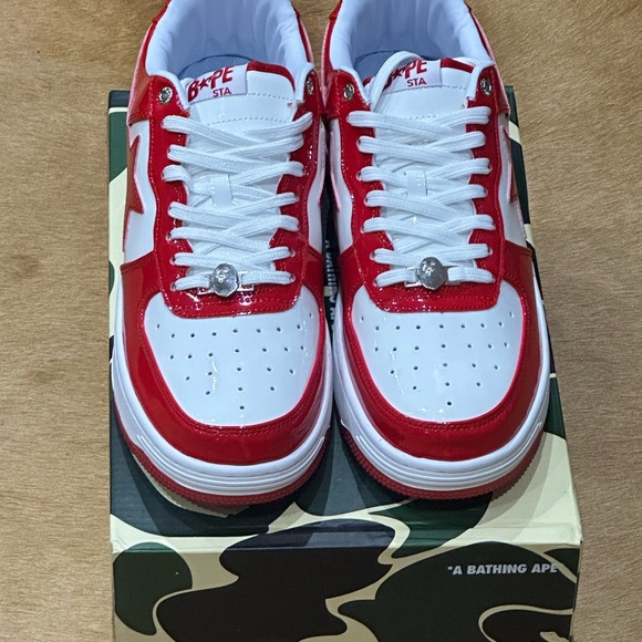 *BRAND NEW* Bape STA Size 12 Men White & Red - Picture 4 of 8
